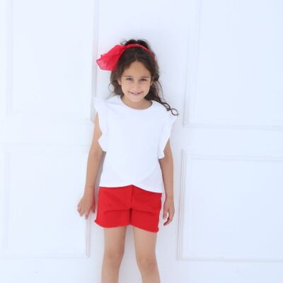 Kız Çocuk Fırfırlı T-shirt - 4
