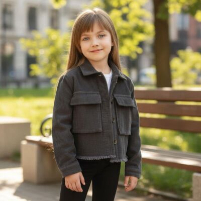 Kız Çocuk Kadife Ceket - 1