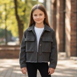 Kız Çocuk Kadife Ceket - 2