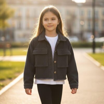 Kız Çocuk Kadife Ceket - 3