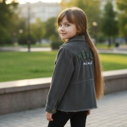 Kız Çocuk Kadife Ceket - 4