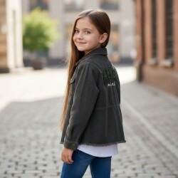 Kız Çocuk Kadife Ceket - 5