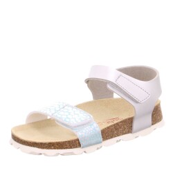 Kız Çocuk Sandalet Metallic Silver Tecno Fussbettpantoff 123.95 Gümüş/Mavi