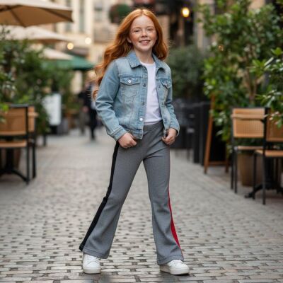 Kız Çocuk Yanı Şeritli İspanyol Tayt - 1