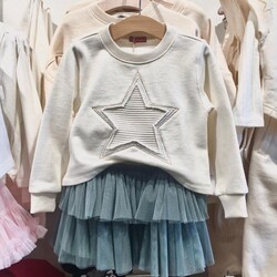 Kız Çocuk Yıldız Nakışlı Sweatshirt - Thumbnail
