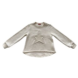 Kız Çocuk Yıldız Nakışlı Sweatshirt - Thumbnail