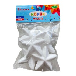 Köpük Yıldız 6cm 6'lı Paket - Ticon