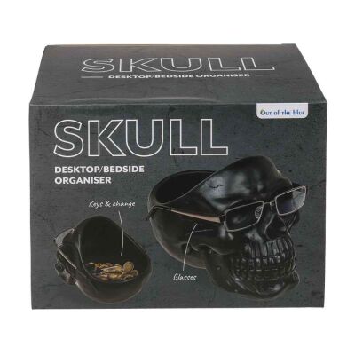 Kurukafa Masa Organizer ve Gözlük Tutucu - Skull Organiser With Glass Holder 16X20X17 Cm. - 1