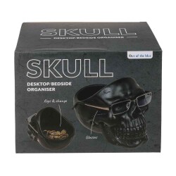 Kurukafa Masa Organizer ve Gözlük Tutucu - Skull Organiser With Glass Holder 16X20X17 Cm. - Out of the Blue