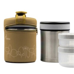 Laken Çelik Yemek Termosu 1L+Neopren Kılıf Forest LKDLP10F - 2