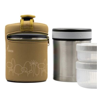 Laken Çelik Yemek Termosu 1L+Neopren Kılıf Forest LKDLP10F - 2