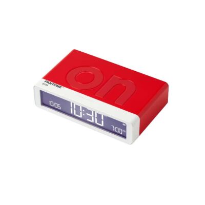 Lexon x Pantone Flip Klasik Şarj Edilebilir Alarm Saat Kırmızı - 1