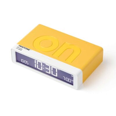 Lexon x Pantone Flip Klasik Şarj Edilebilir Alarm Saat Sarı - 1