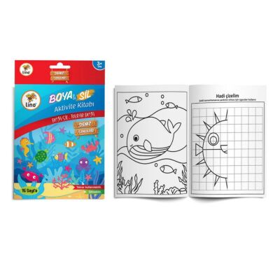 Lino Boya Sil Aktivite Boyama Kitabı Denizaltı A5 - 2
