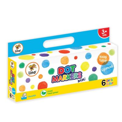 Lino Dot Markers Mini 6lı Yıkanabilir Boya Kalemi - 1