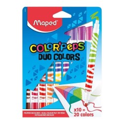 Maped Keçeli Boya Kalemi Çift Taraflı Çift Renkli 10lu - 1