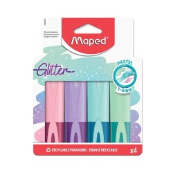 Maped Pastel Glitter Highlighters 4'lü Fosforlu Kalem - Maped