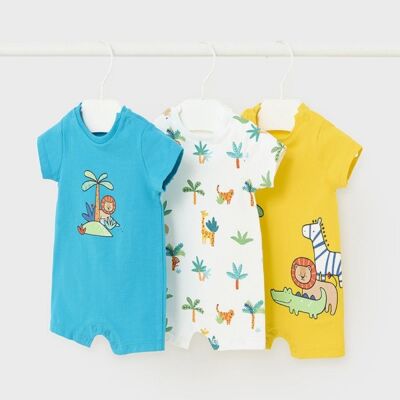 Mayoral Erkek Bebek 3'lü Kısa Paça Tulum Set SS2401795 - 3
