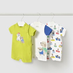 Mayoral Erkek Bebek 3'lü Kısa Paça Tulum Set SS2501798 - Mayoral