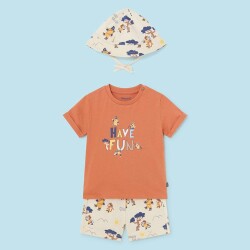 Mayoral Erkek Bebek Şapka Şort Takım Set SS2401653 - Mayoral