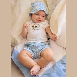 Mayoral Erkek Bebek Şapkalı T-shirt Şort Takım SS2601276 - 2