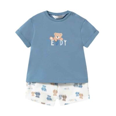 Mayoral Erkek Bebek Teddy Baskılı T-shirt Şort Takım SS2601277 - 1