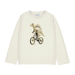 Mayoral Erkek Çocuk Uzun Kollu T-shirt AW2504087 Ekru