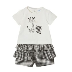 Mayoral Kız Bebek 2'li Fırfırlı Şort T-Shirt Takım - Mayoral