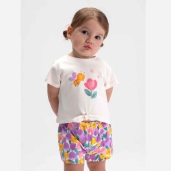 Mayoral Kız Bebek 3'lü T-shirt Şort Set SS2601206 - Mayoral