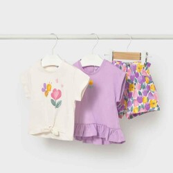 Mayoral Kız Bebek 3'lü T-shirt Şort Set SS2601206 - 2