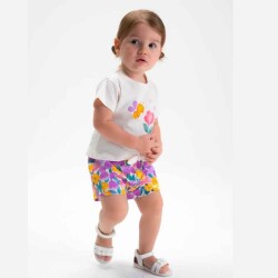 Mayoral Kız Bebek 3'lü T-shirt Şort Set SS2601206 - 3