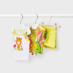 Mayoral Kız Bebek 3'lü T-Shirt Şort Takım - 5