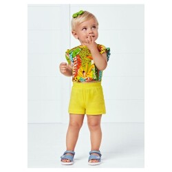 Mayoral Kız Bebek 3'lü T-Shirt Şort Takım - 6