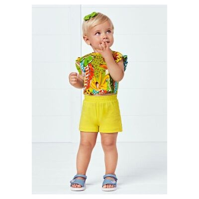 Mayoral Kız Bebek 3'lü T-Shirt Şort Takım - 6