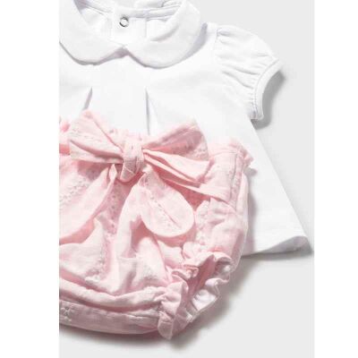 Mayoral Kız Bebek 3'lü Triko T-shirt Şort Set SS2601287 - 2