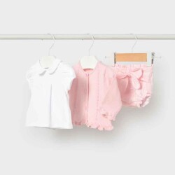Mayoral Kız Bebek 3'lü Triko T-shirt Şort Set SS2601287 - Mayoral