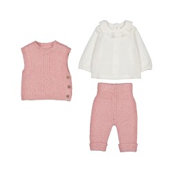 Mayoral Kız Bebek 3'lü Triko Yelek Takım AW2502709 - Mayoral