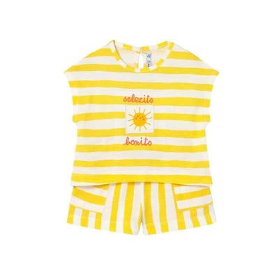 Mayoral Kız Bebek Çizgili T-shirt Şort Takım SS2601208 - 1