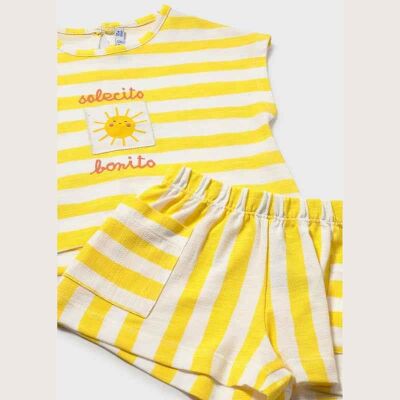 Mayoral Kız Bebek Çizgili T-shirt Şort Takım SS2601208 - 2