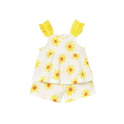 Mayoral Kız Bebek Papatya Desen T-shirt Şort Takım SS2601207 - Mayoral