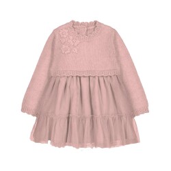 Mayoral Kız Bebek Triko Elbise AW2502905 Pudra