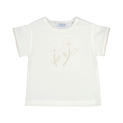 Mayoral Kız Çocuk Çiçek Nakışlı T-shirt SS2403083 - 1