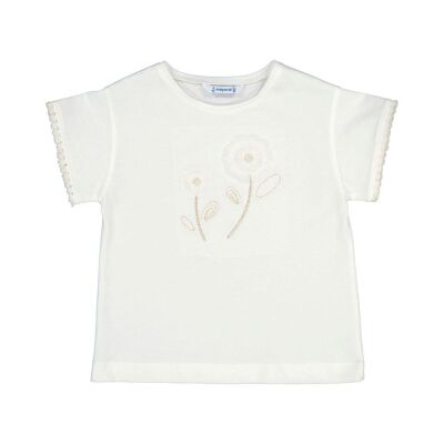 Mayoral Kız Çocuk Çiçek Nakışlı T-shirt SS2403083 - 1