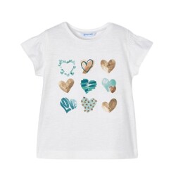 Mayoral Kız Çocuk Kalp Nakışlı T-Shirt - Mayoral