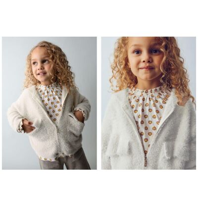 Mayoral Kız Çocuk Kapişonlu Triko Hırka AW2504316 - 1