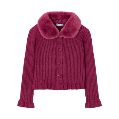 Mayoral Kız Çocuk Kürk Yakalı Triko Hırka AW2504311 - 5