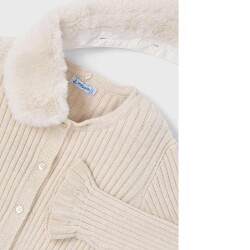 Mayoral Kız Çocuk Kürk Yakalı Triko Hırka AW2504311 - 2