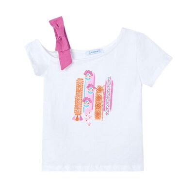 Mayoral Kız Çocuk Omuzu Fiyonklu T-shirt SS2503011 - 1