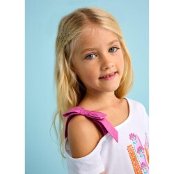 Mayoral Kız Çocuk Omuzu Fiyonklu T-shirt SS2503011 - 2