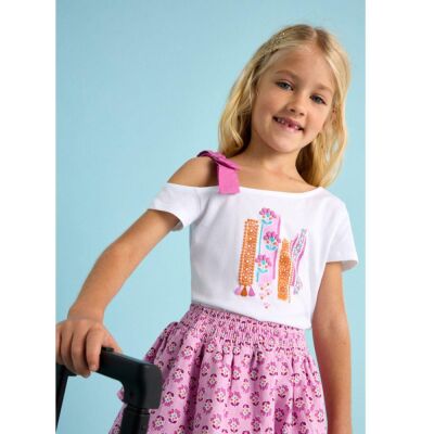 Mayoral Kız Çocuk Omuzu Fiyonklu T-shirt SS2503011 - 3